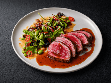 Steak tenderloin în sos asiatic