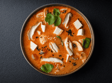 Supă tom yum cu tofu și ciuperci shiitake