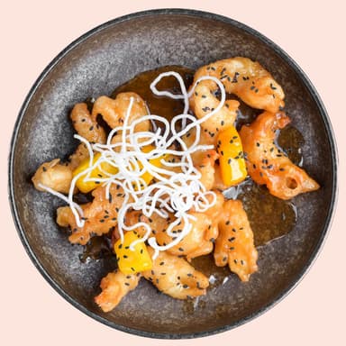 Creveți în sos dulce acrișor cu mango